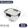 HOUSIL Smart lock Airtight Kitchen Storage Containers Set of 6, Plastic Storage Container with Air Tight Lid Kitchen Container, Plastic Boxes Kitchen Accessories Items for Storage Organizers 1200ML