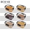 HOUSIL Smart lock Airtight Kitchen Storage Containers Set of 6, Plastic Storage Container with Air Tight Lid Kitchen Container, Plastic Boxes Kitchen Accessories Items for Storage Organizers 1200ML