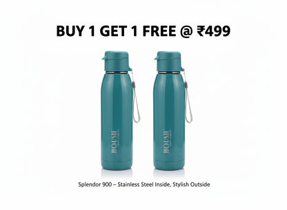 Buy 1 Get 1 Splendor 900 Premium Bottle – Stainless Steel Inner, 900ml Capacity
