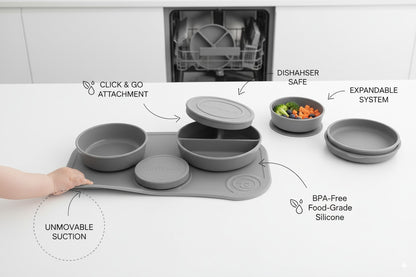 Twistshake® Infant Feeding Bowl with Anti-Slip Vacuum Base & Click-Lock Mat